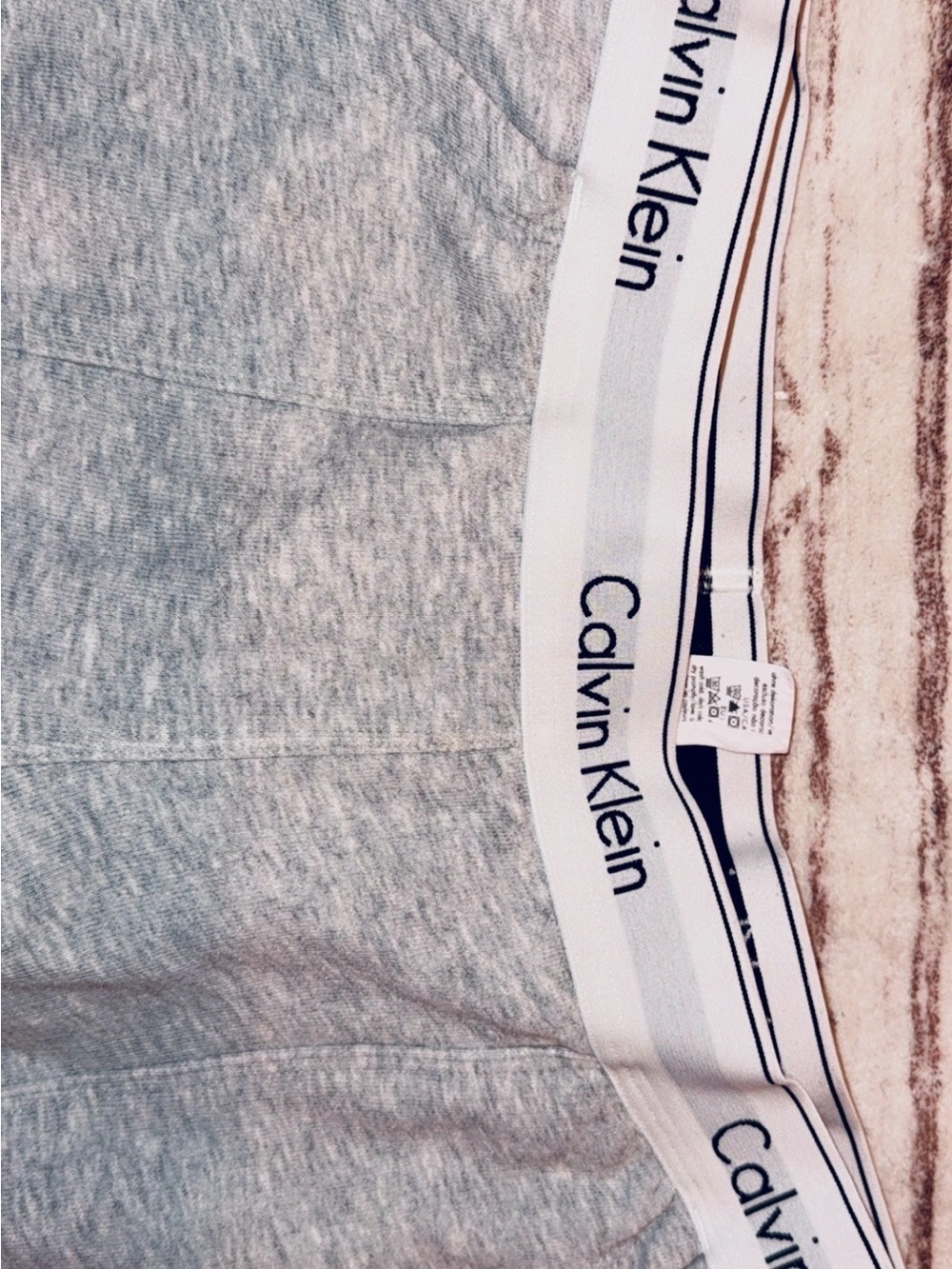 Calvin Klein Light Gray Logo-Waist Jogger Pants - Picture 9 of 12